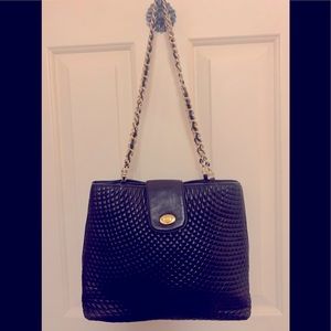 Large Bally Lambskin Quilted Leather Bag. With Leather Interior.